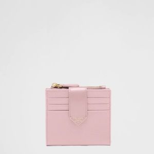 Small Saffiano and leather wallet